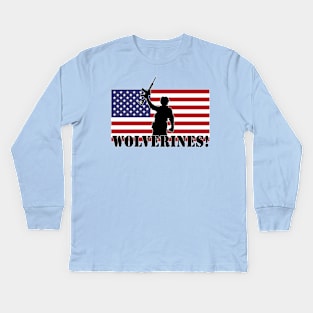 Wolverines! USA Kids Long Sleeve T-Shirt